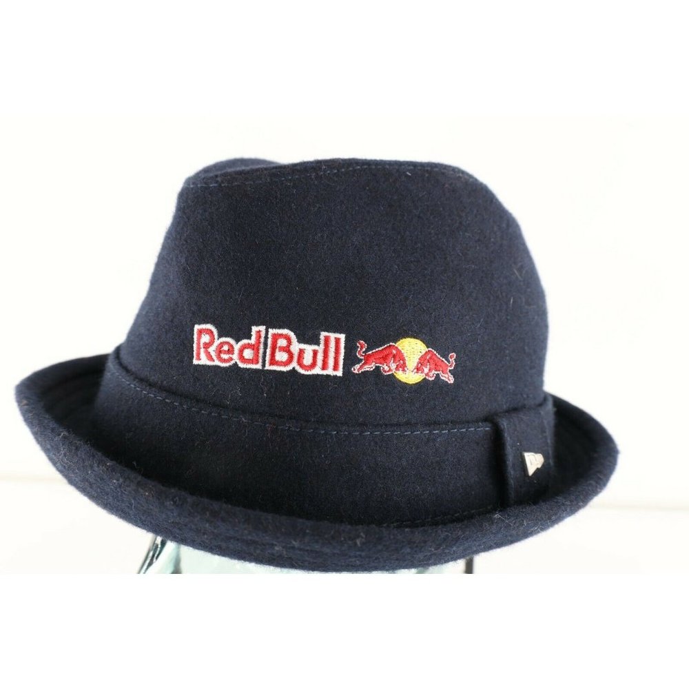 New New Era EK Collection 2015 Red Bull Spell Out Wool Fedora Bowler Hat Navy M - Picture 2 of 9